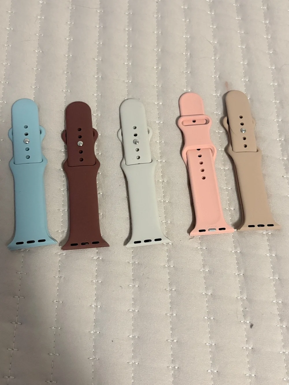 5 New Apple Watch Silicone Sport Bands - Pastel Mix